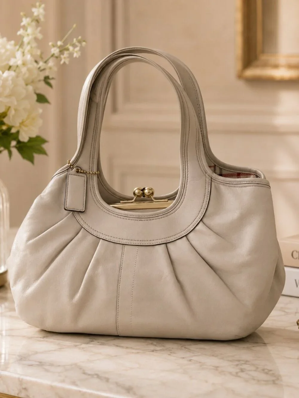 COACH 12248 Ergo Pleated Leather Shoulder Bag